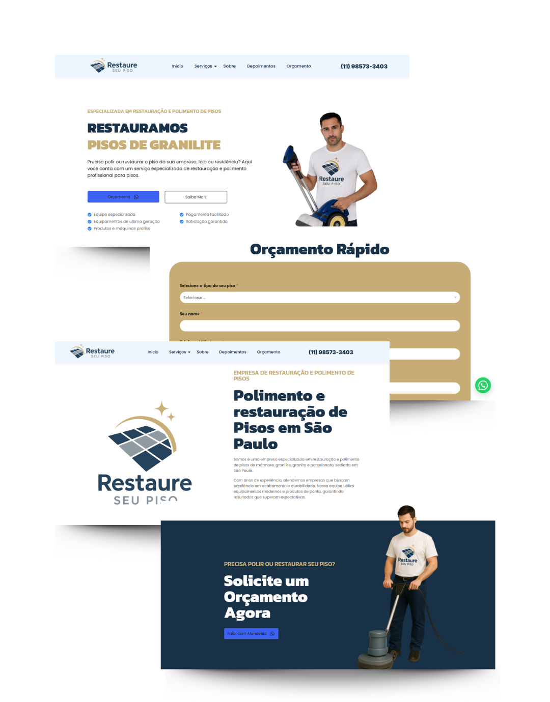 Portfolio de marketing digital criação de site institucional para empresa do setor de serviços